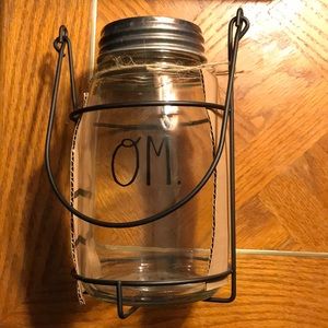 Rae Dunn Om. Jar with wire holder NWOT